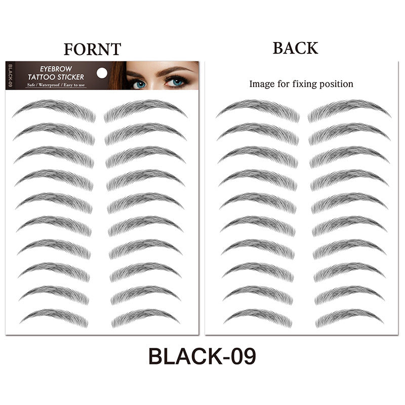 Water-based Hair-liked Authentic Eyebrow Tattoo Sticker Beauty Gym From House Black09