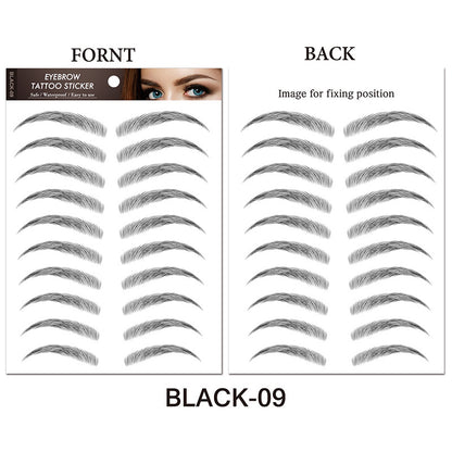 Water-based Hair-liked Authentic Eyebrow Tattoo Sticker Beauty Gym From House Black09