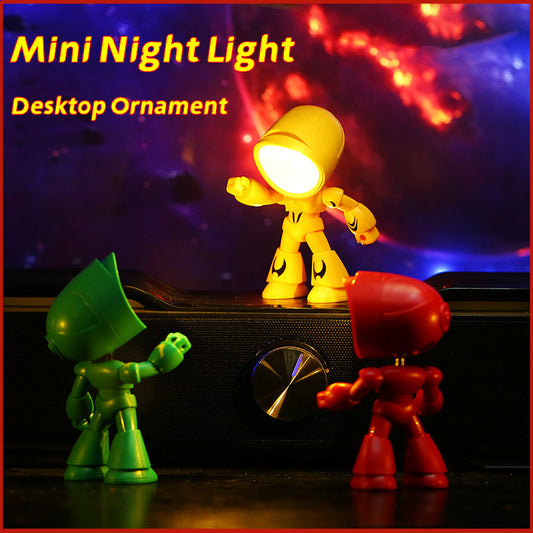 Cute LED Hero Table Lamp Mini Portable Cool Mecha Cute Robot Gifts