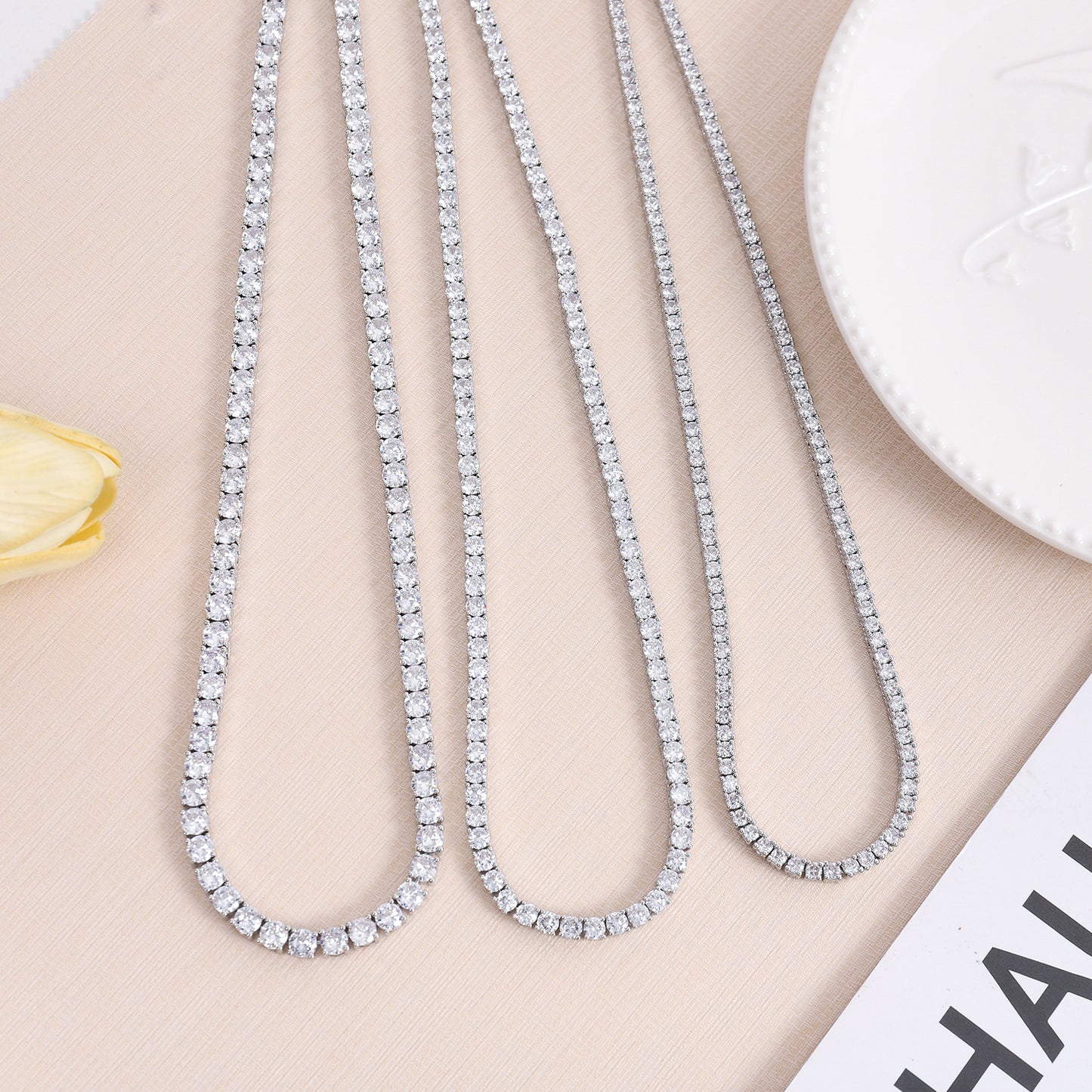 Tennis Necklace Men And Women Couple Light Luxury Fashionista Jewelry Gym From House