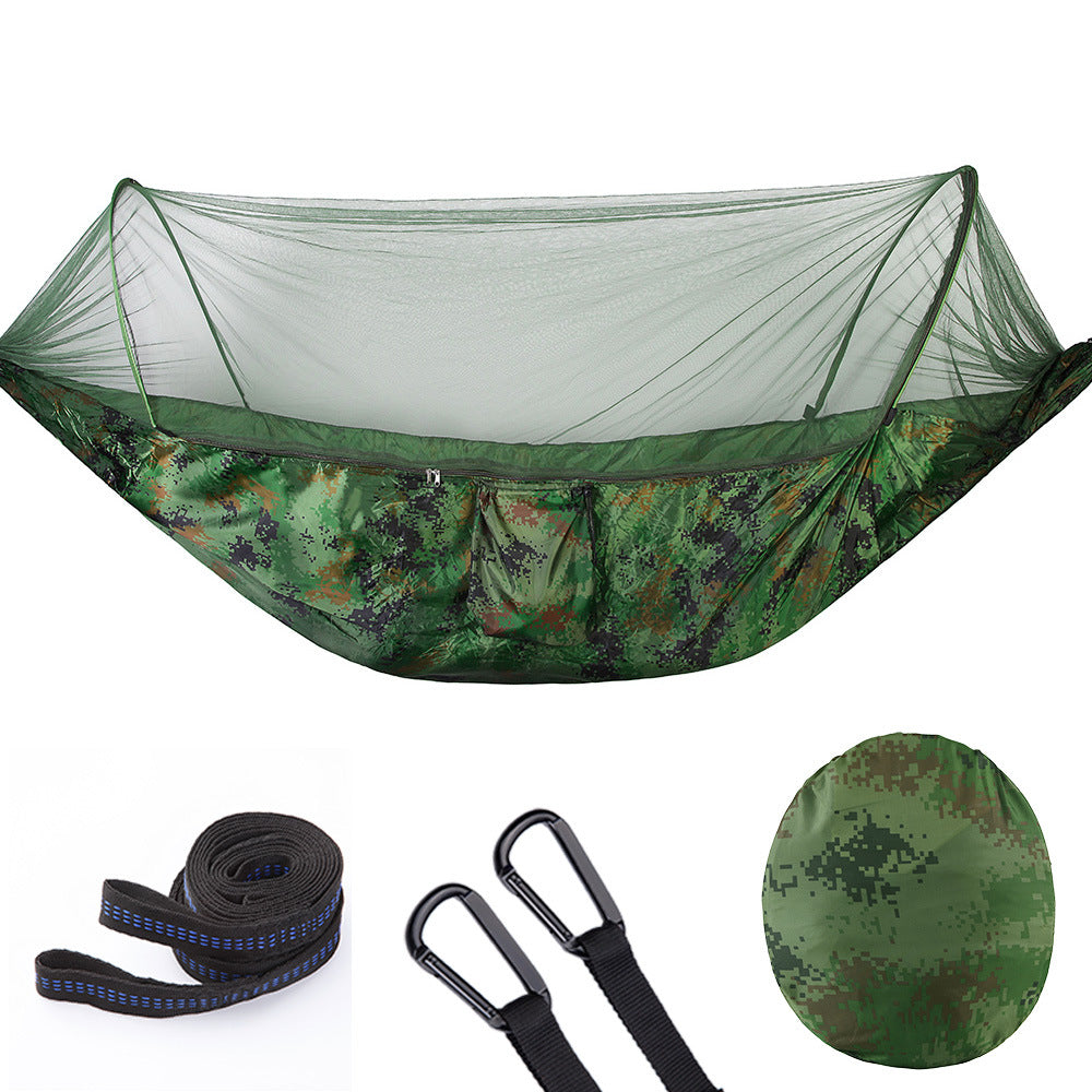 Fully Automatic Quick Opening Hammock With Mosquito Net Outdoor dealsniper-net Camouflage 250x120cm