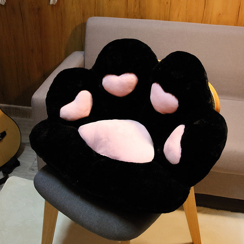 Cute Cat Paw Back Pillows Plush Chair Cushion Animal Child Seat Home dealsniper-net Black 7060cm