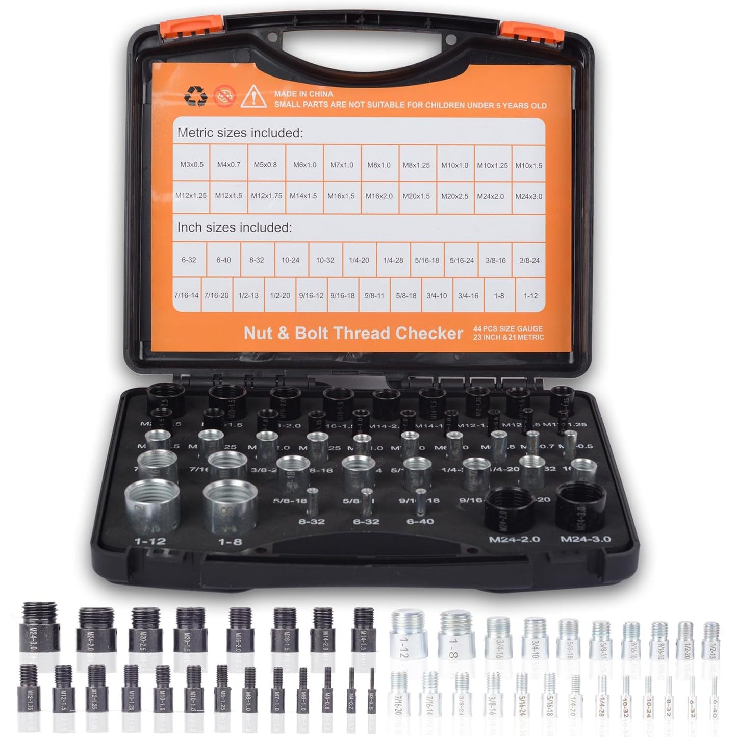 Nut And Bolt Thread Checker 44-piece Set Tools Gym From House