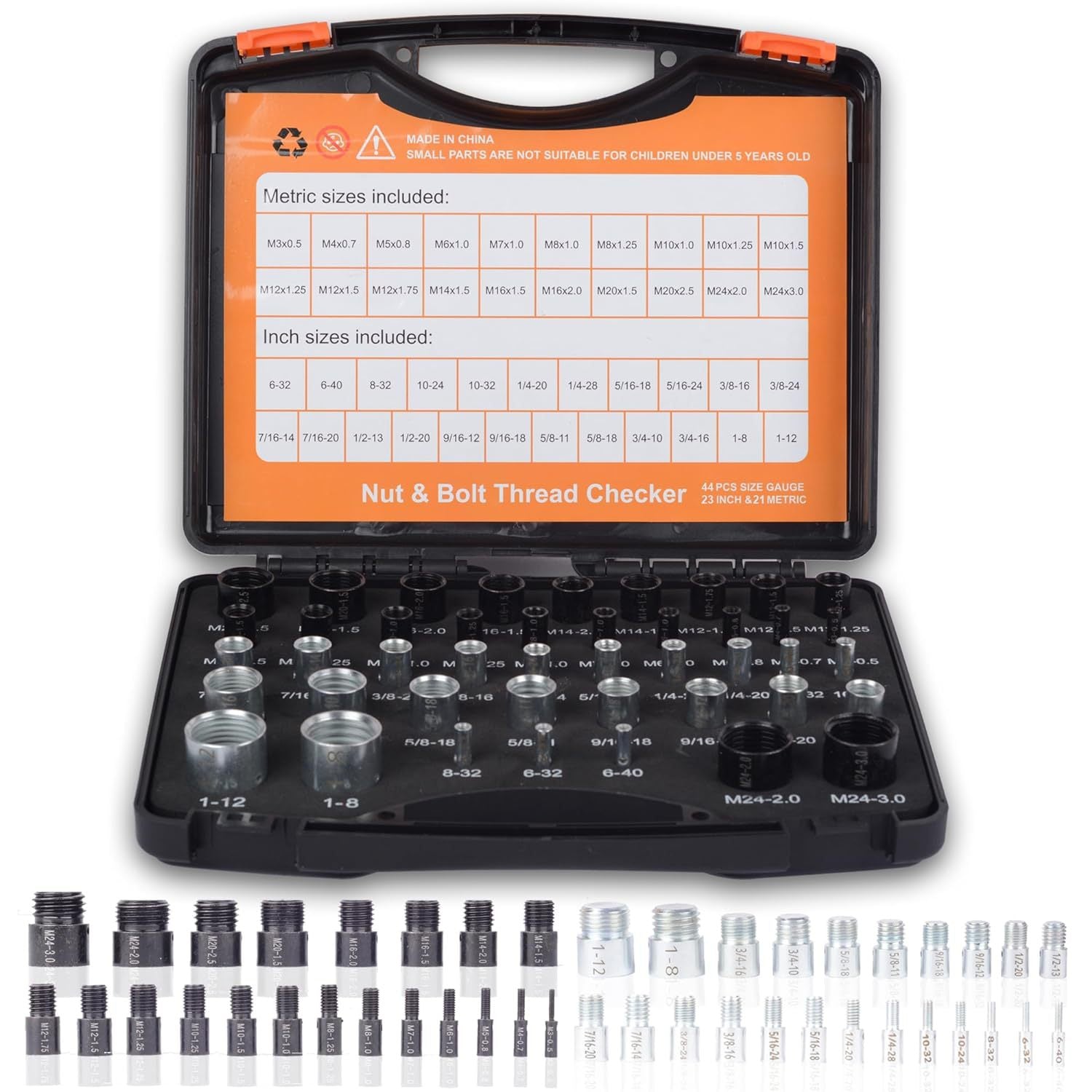 Nut And Bolt Thread Checker 44-piece Set Tools Gym From House