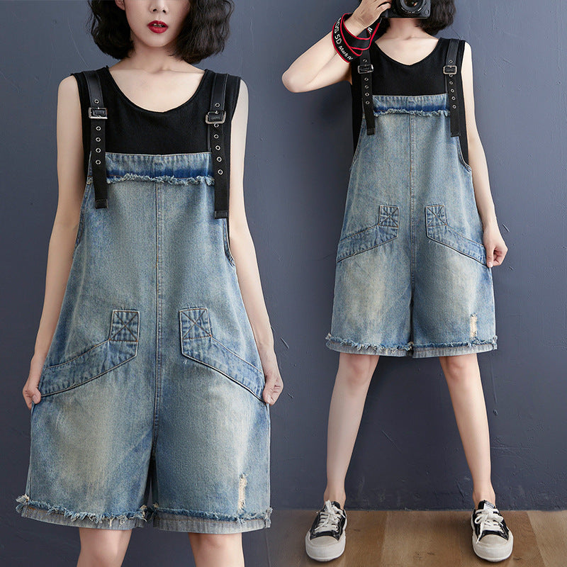 New Literary Large Size Fat Sister Jean Suspenders Female Women DealSniper.net