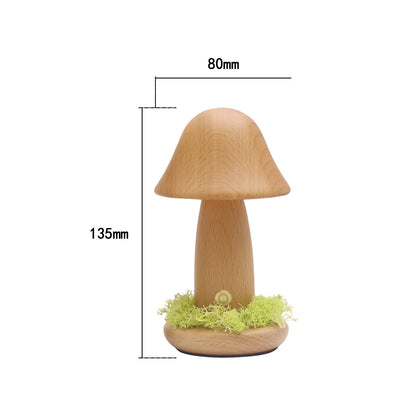 Twisted Mushroom Night Warm Light Touch Night Light Home Decor dealsniper-net Monochrome Warm Light Small Size Beech Usb Charging