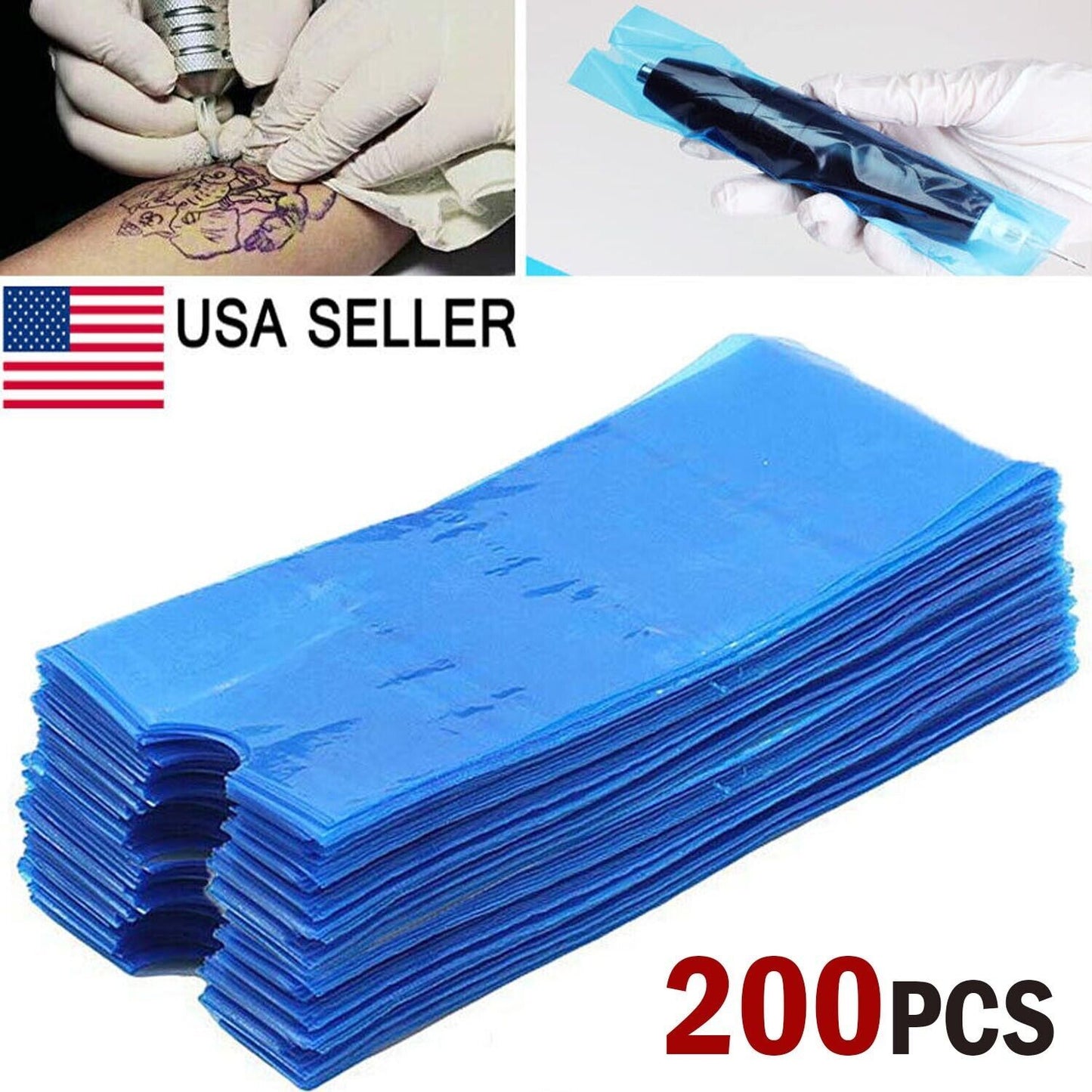 Tattoo Pen Covers 200PCS Machine Pen Sleeves Plastic Bag