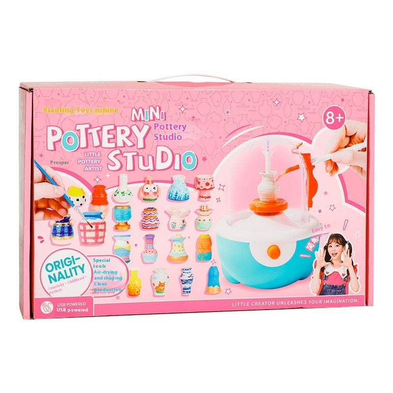 Children's Potter's Wheel Electric Clay Turntable Handmade Diy Toy Kids DealSniper.net