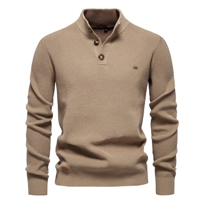 New Men's European Size Cross-Border Sweater, Long-Sleeve Men Gym From House SW833 Khakis L