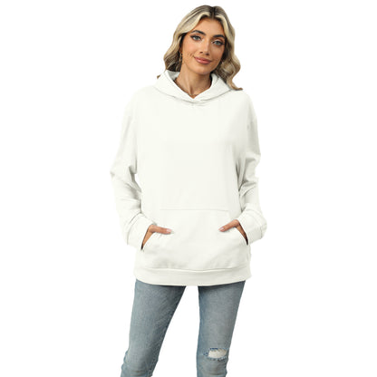 Casual Hooded Pocket Sweatshirt Women Women dealsniper-net White L