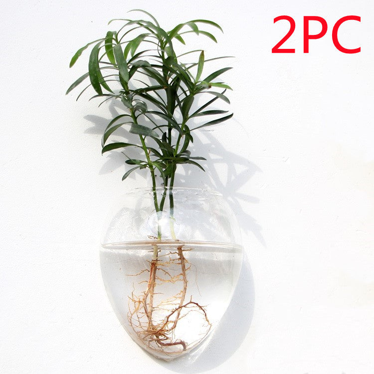 Fashion Wall Hanging Glass Flower Vase Terrarium Wall Fish Tank