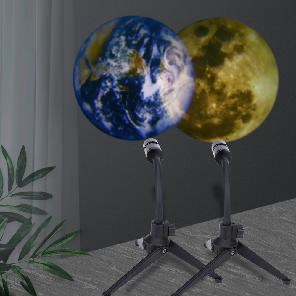 2 In 1 Star Projector Earth And Moon Projection Lamp 360 Rotating Bracket