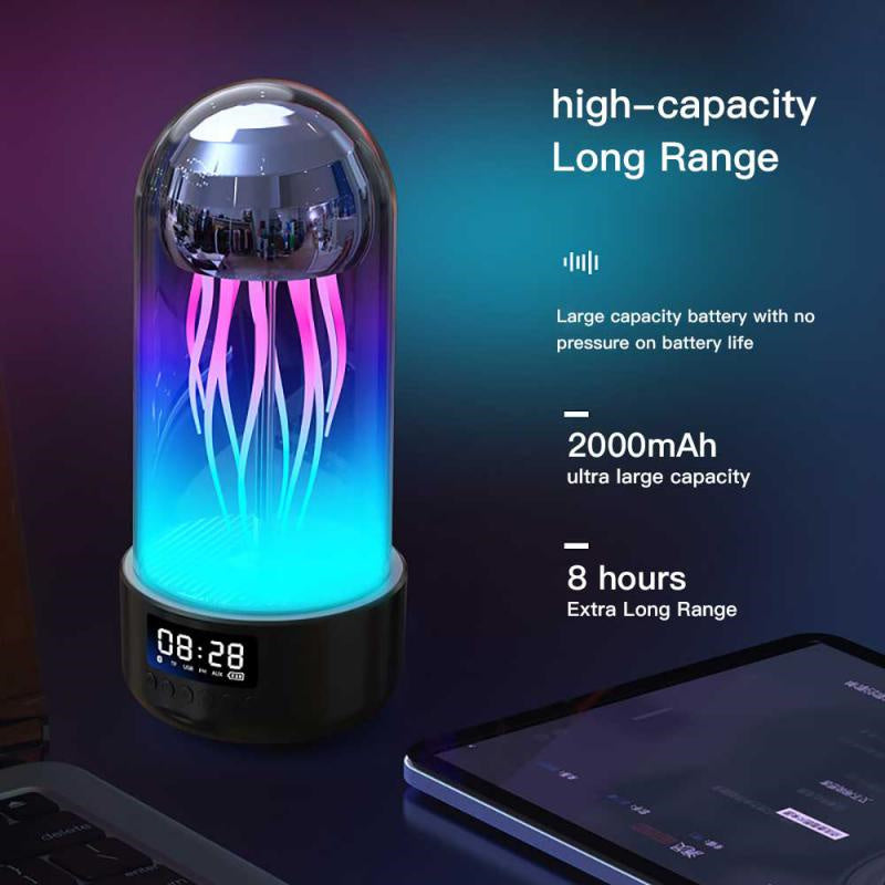 Creative 3 in1 Colorful Jellyfish Lamp With Clock