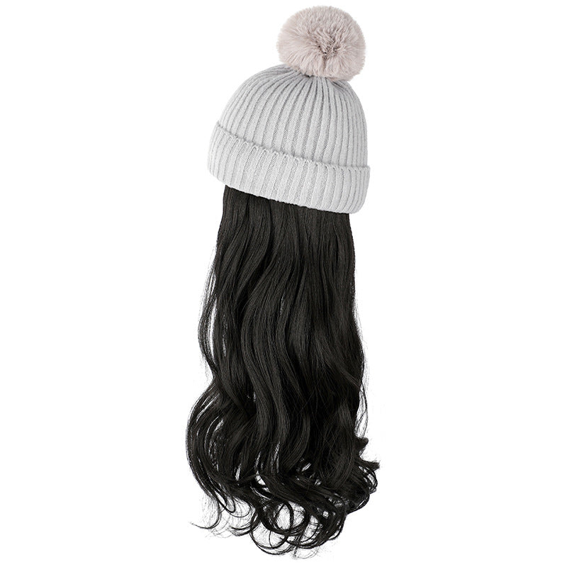 Autumn And Winter New Removable Fashion Woolen Hat Beauty Gym From House Gray Natural Black
