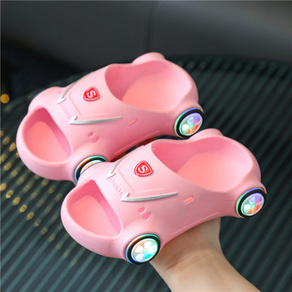 Kids Glowing Slippers Cartoon Car Sandals Children Sandals Anti Slip Boys Girls Luminous Slippers Summer Beach Shoes Kids dealsniper-net Pink 20or21