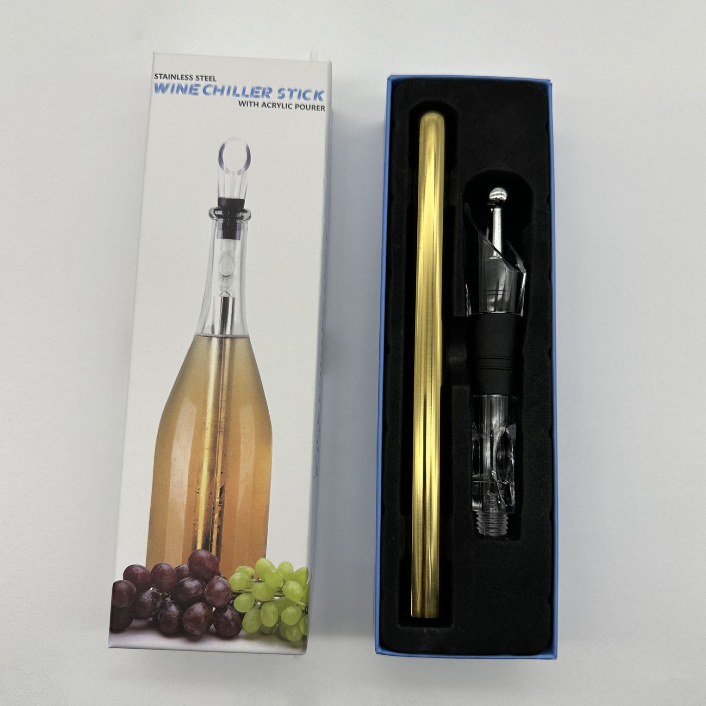 Wine Bottle Cooler Stick Stainless Steel Wine Chilling House dealsniper-net Gold Box packing with wine stopper