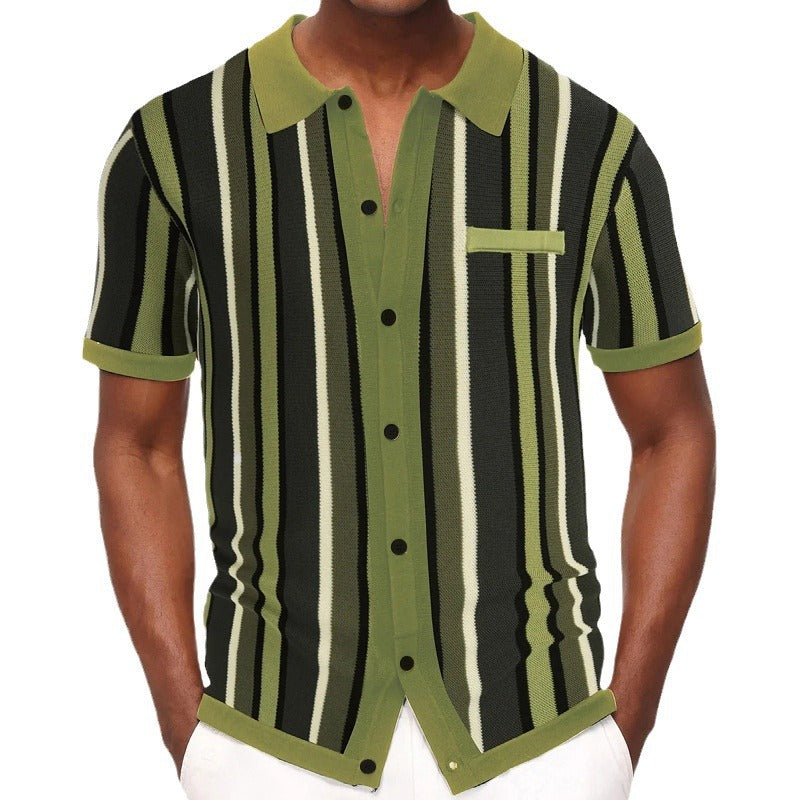 Men's Clothing Summer Cardigan T-Shirt Short-Sleeved Men DealSniper.net