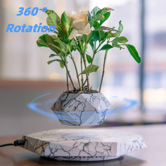 Levitating Plant Pot Marble Color Floating Planter Home Decor dealsniper-net