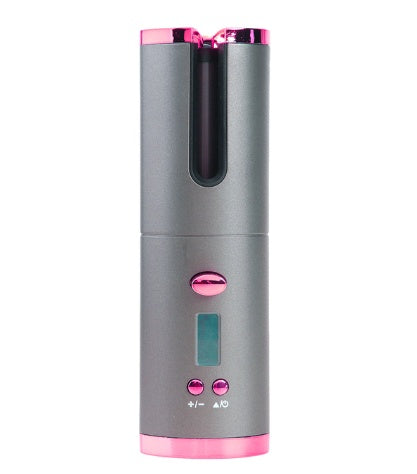 Rechargeable Automatic Hair Curler Portable Hair Curling Iron Beauty dealsniper-net Pinkgrey USB