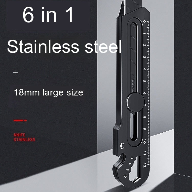 Stainless Steel Art Knife 18mm Large Cutter Paper Cutting Wallpaper Tools DealSniper.net Black 6in1