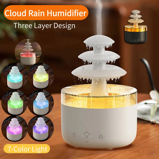 New Cloud Rain Air Humidifier Essential Oil Aromatherapy House Gym From House