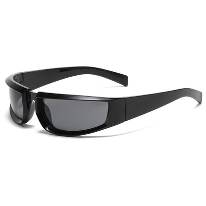Fashion New Personality Cycling Sports Trend Sunglasses Men Gym From House Bright Black grey C1 No