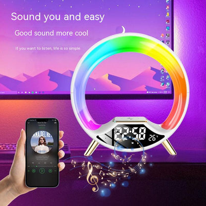 O Light Three In One Wireless Charging Bluetooth Speaker Night Light Gadgets dealsniper-net