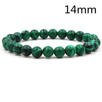 Classic Black Matte Green Malachite Bracelets Jewelry Jewelry dealsniper-net Green 14 mm