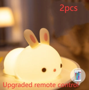 New Year'S Gift Rabbit Silicone Lamp Pat Feeding Creative Home Decor Gym From House Upgraded remote control model 2PCS