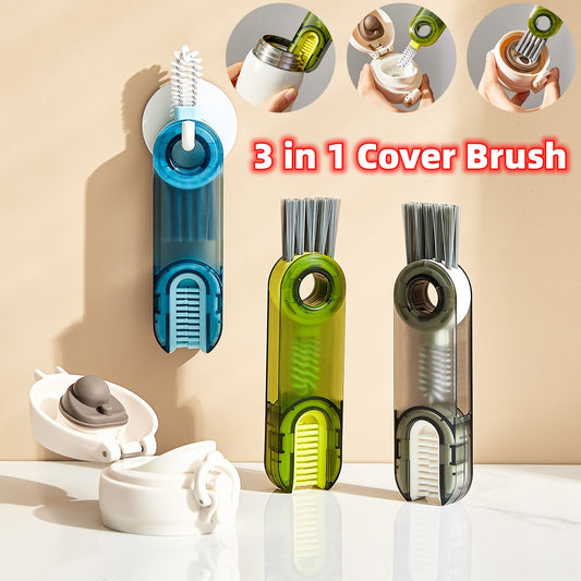 3 In 1 Tiny Bottle Cup Cover Brush Straw Cleaner Tools Multi-Functional Kitchen dealsniper-net