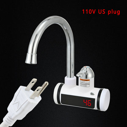 Water Heating Faucet 3000w Instant Hot Electric Faucet Water Heating Kitchen DealSniper.net White A US