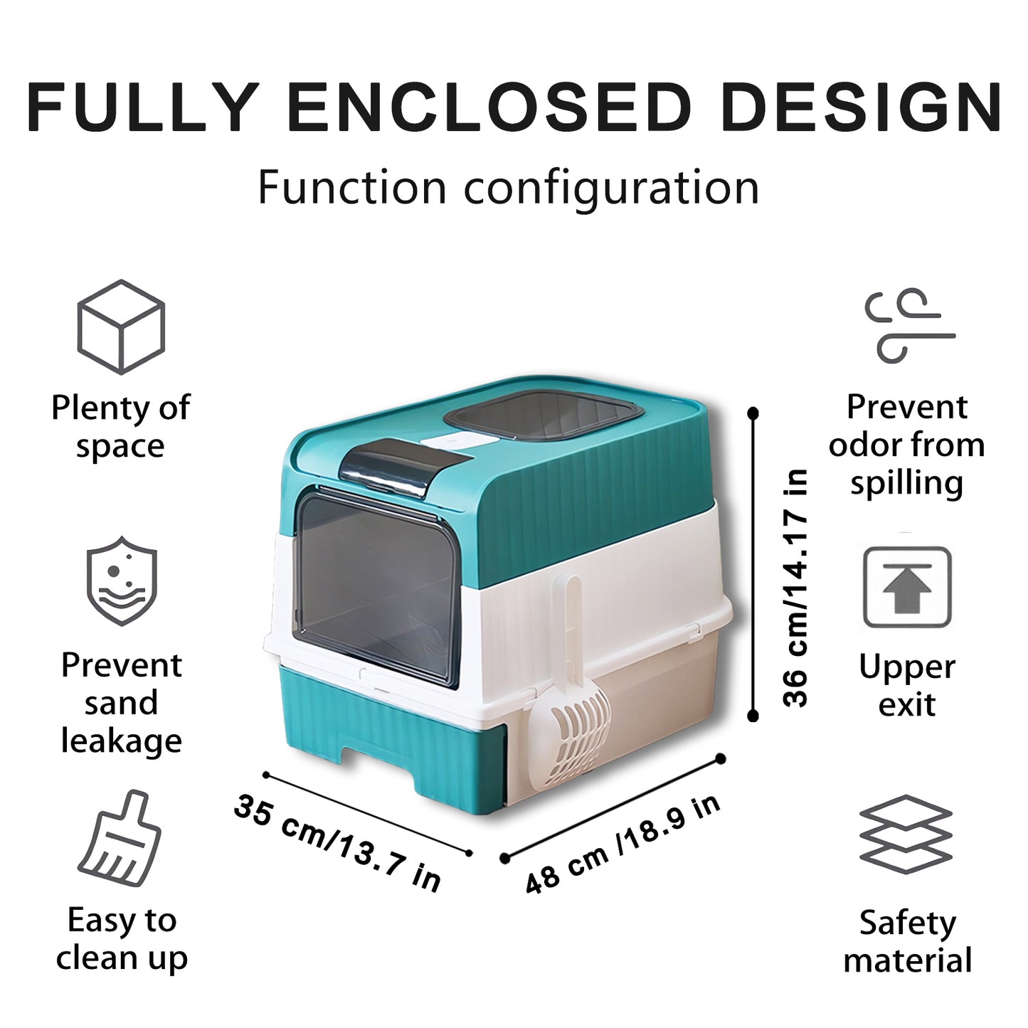 Super Large Capacity Cat Litter Box - Easy To Clean Pets dealsniper-net