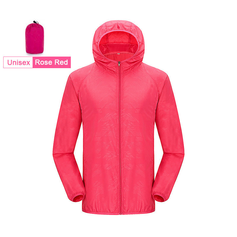 Mens And Womens Skin Windbreaker UV Protection Sunscreen Clothing Men DealSniper.net Rose Red 2XL