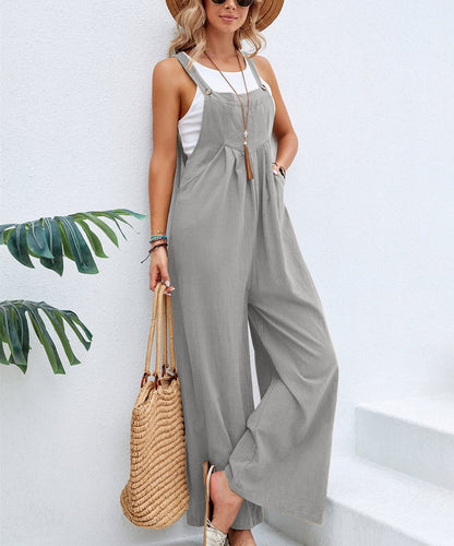 Women Long Bib Pants Overalls Casual Loose Rompers