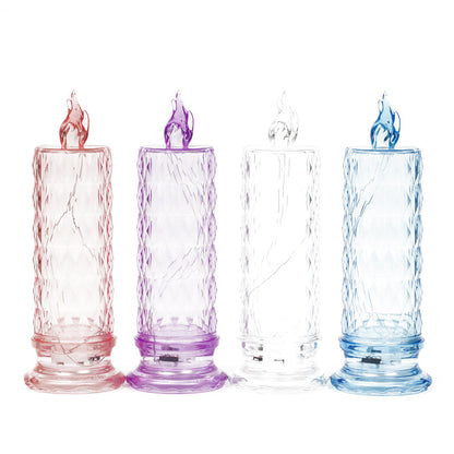 LED Electronic Candle Light Christmas Decorations Holidays Gym From House Diamond With base 4PCS