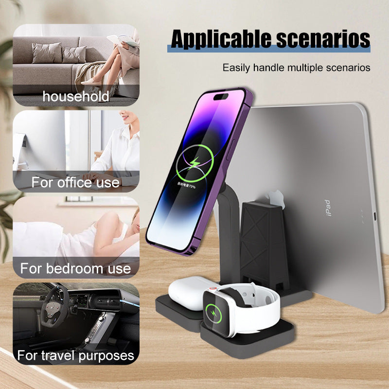 Fast Charging Vertical Wireless Charger Multi-function Magnetic Four-in-one