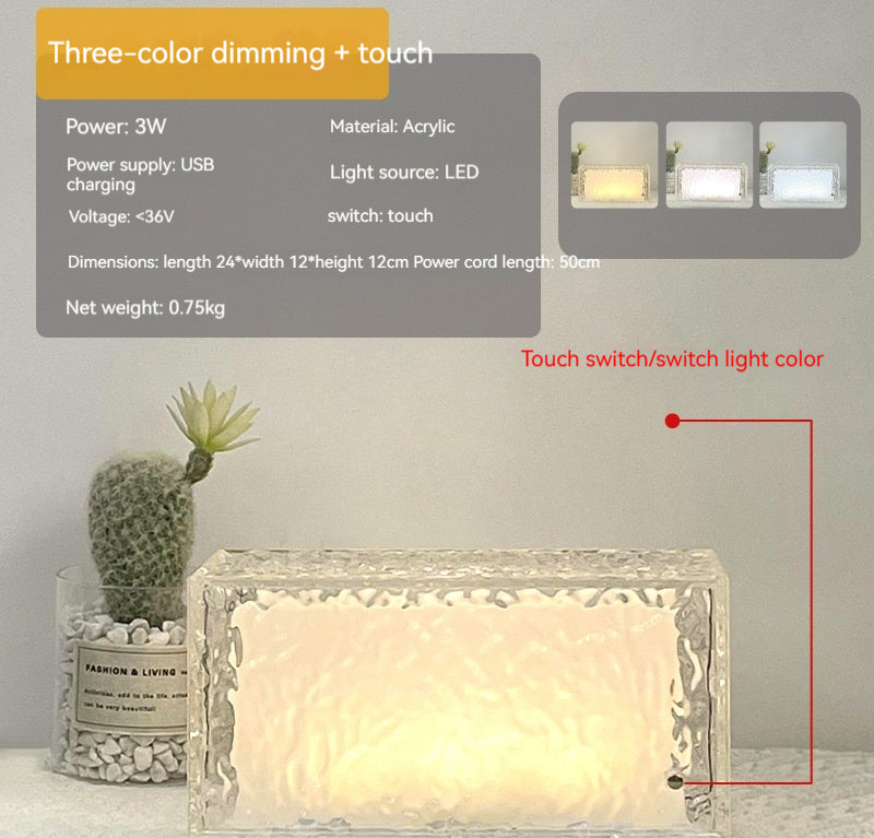 Ice Cube Small Night Lamp Creative Decoration Romantic Home Decor DealSniper.net USB Three Colors