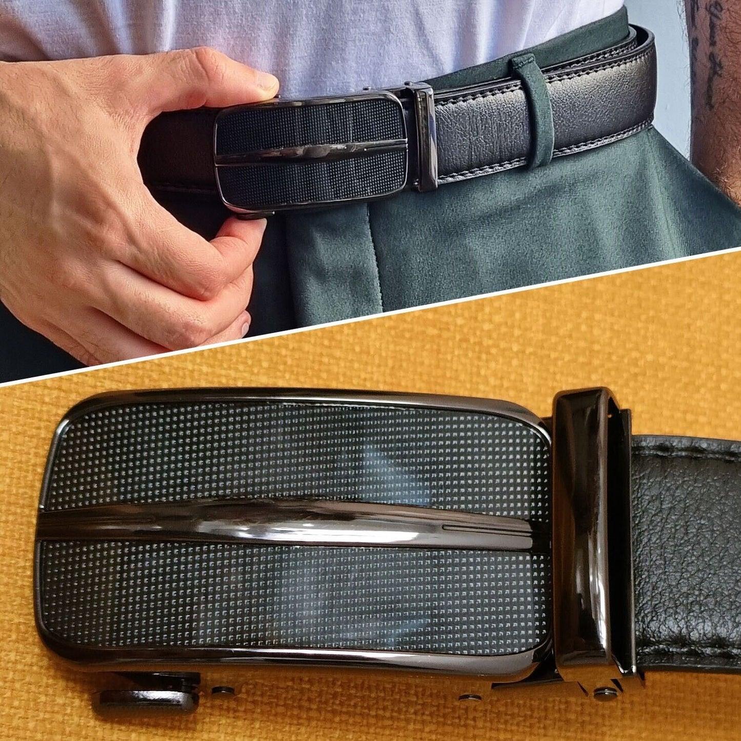 Men's Ratchet Belt Leather Mens Belt With Slide Buckle Ratchet Belts For Men USA Men dealsniper-net