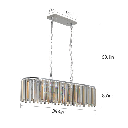 Modern Oval Crystal Chandelier Luxury Home Decor Fixtures