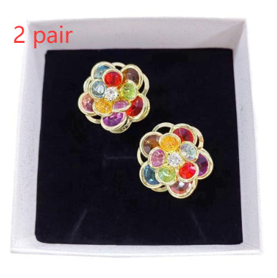 Female Sweet And Simple Small Flower Stud Earrings Jewelry dealsniper-net Color 2 pair