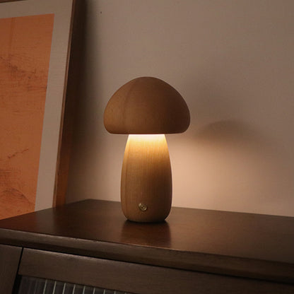 INS Wooden Cute Mushroom LED Night Light Home Decor dealsniper-net B Beech 2.4W