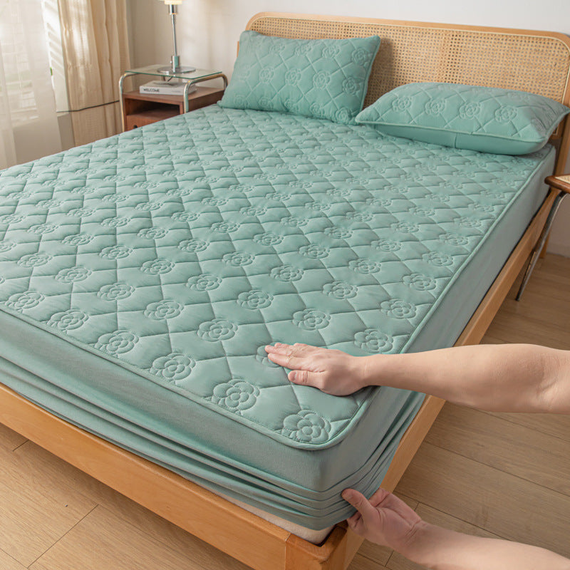 Waterproof To Prevent Leakage Of Urine Plus Mattress Cover House DealSniper.net Camellia Blue 100x200cm 2piece set