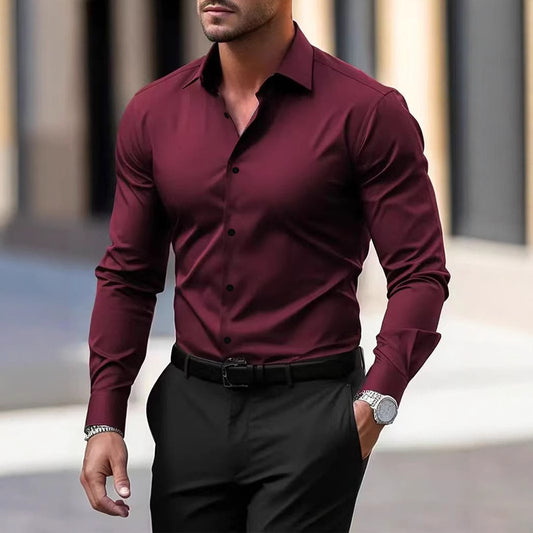 Men's Shirt Business Button Down Shirt Summer Men DealSniper.net
