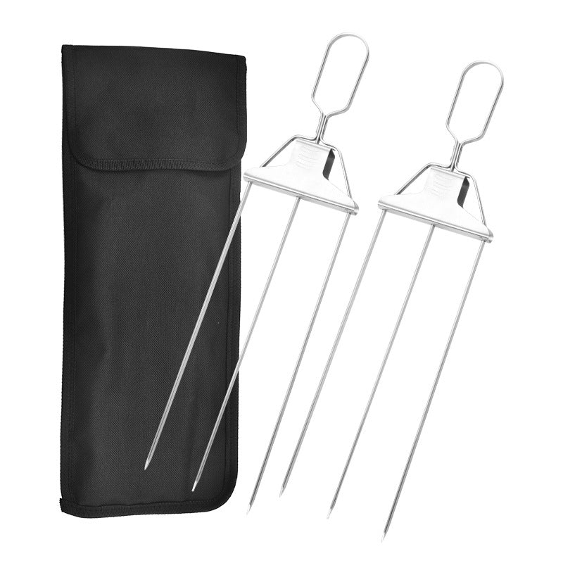 3-Prong Skewer Stick Needles Kebab 3 Way Forks