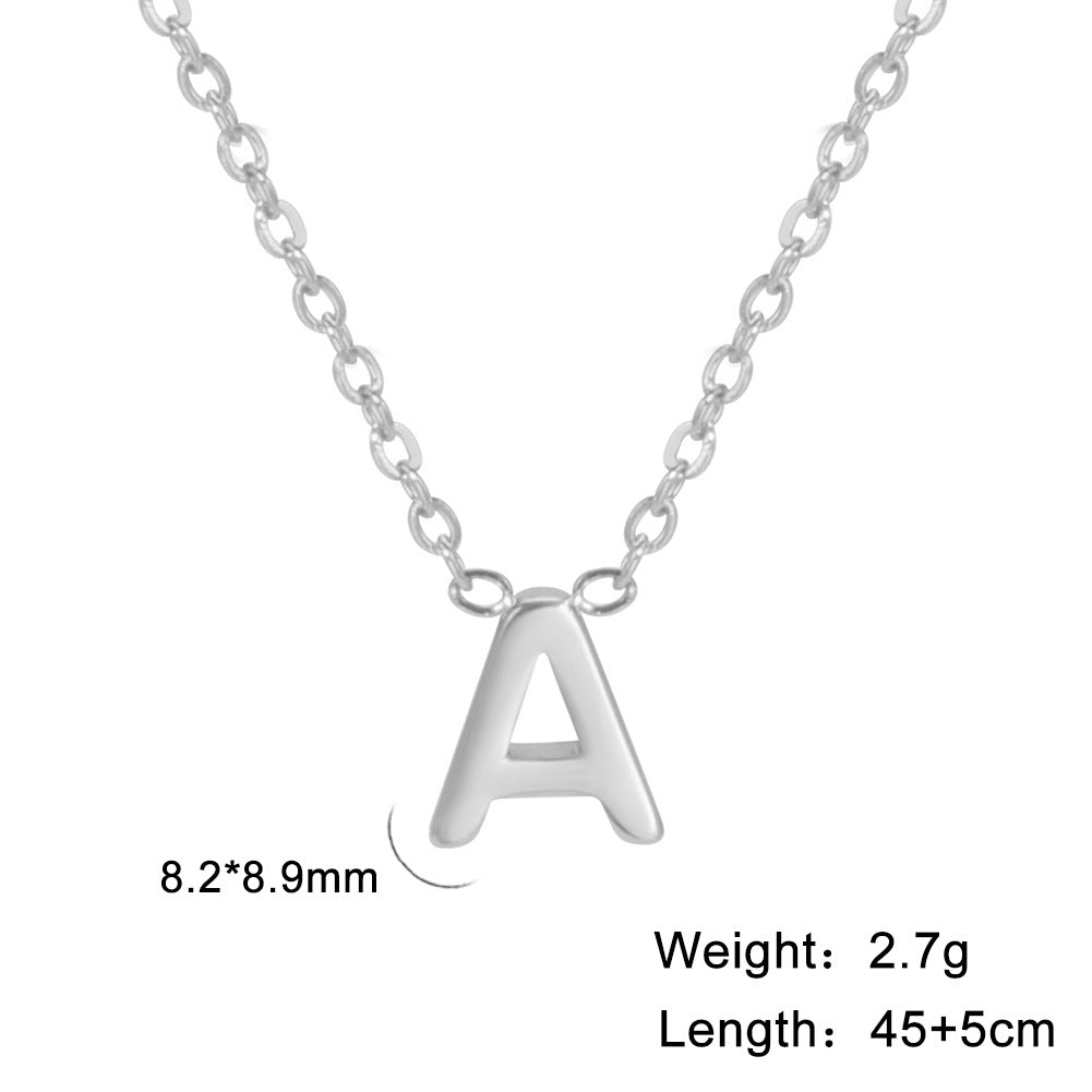 26 English Letter Steel Color Concentrate Polished Welding Cross Chain Jewelry dealsniper-net A