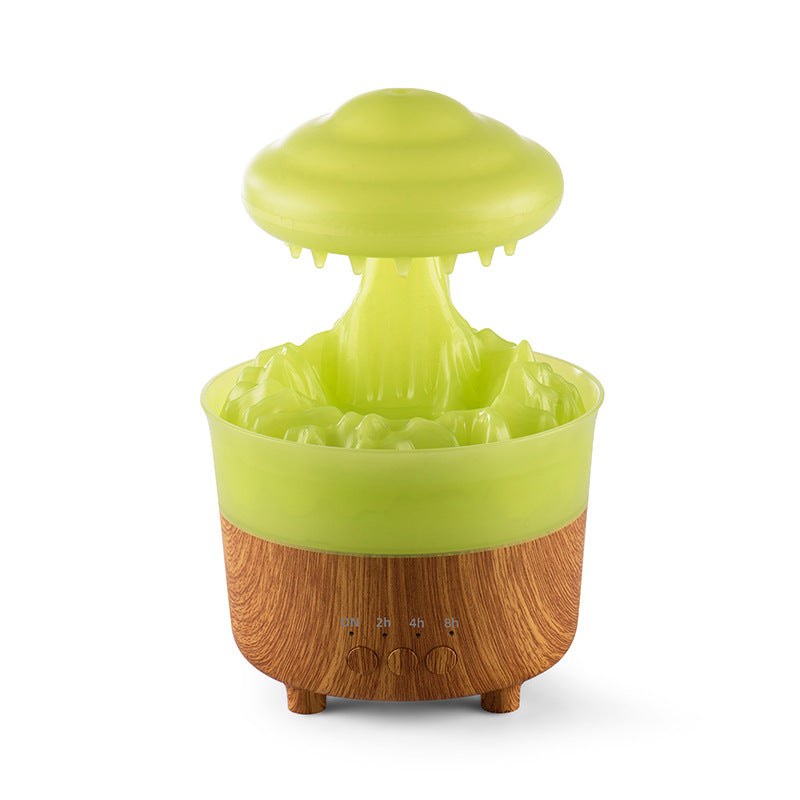 Rain Cloud Night Light Humidifier With Raining Water Drop Sound House dealsniper-net Wood Grain Green American Standard