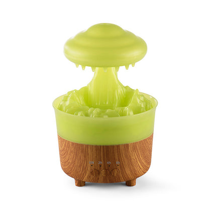 Rain Cloud Night Light Humidifier With Raining Water Drop Sound House dealsniper-net Wood Grain Green American Standard