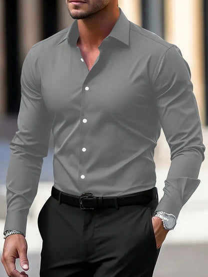 Men's Shirt Business Button Down Shirt Summer Men DealSniper.net