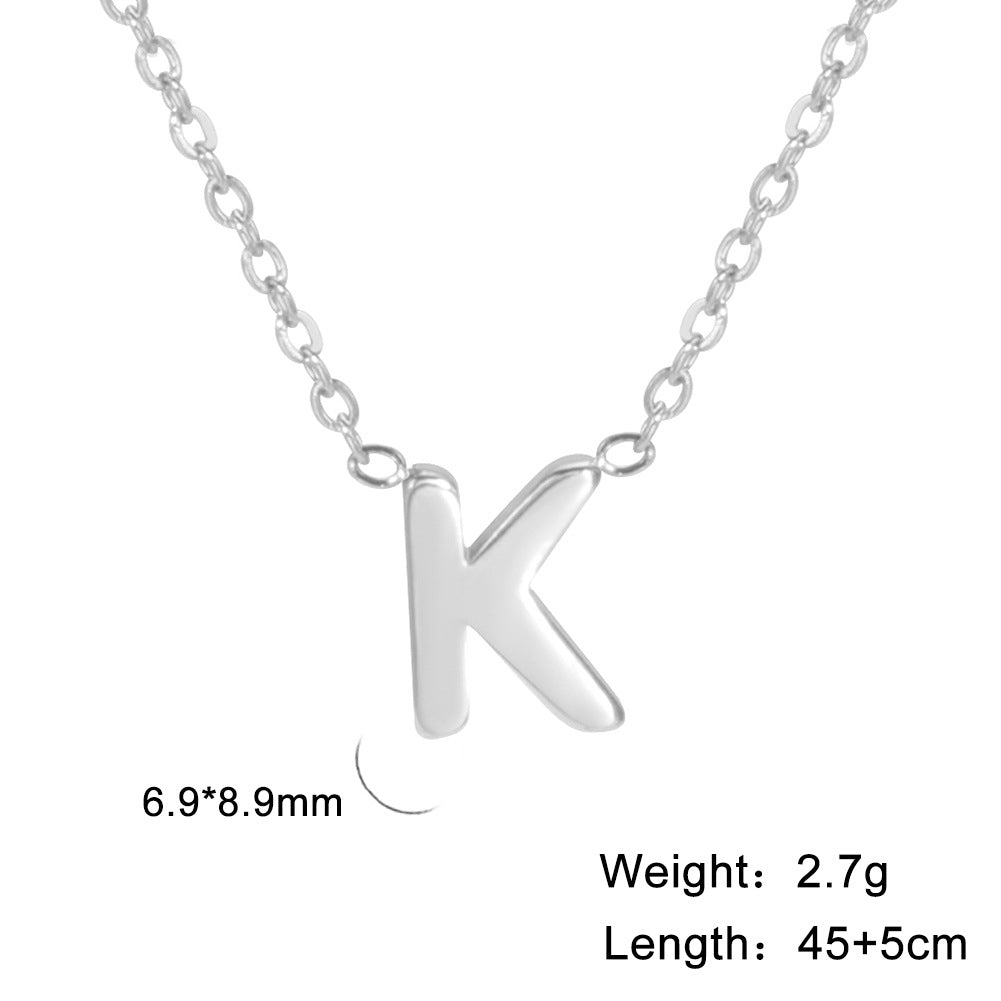 26 English Letter Steel Color Concentrate Polished Welding Cross Chain Jewelry dealsniper-net K