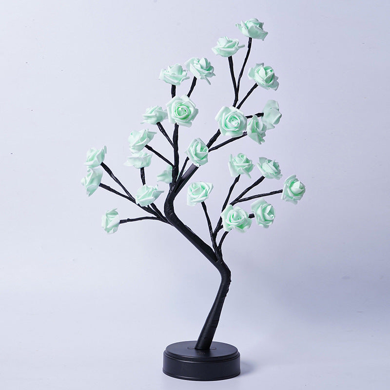 Table Lamp Flower Tree Rose Lamps Fairy Desk Night Lights Home dealsniper-net Green Rose Usb Plug In